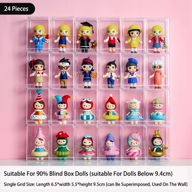 Toy Storage Box Anime Figure Rack Dustproof Transparent Plastic Single Display Cabinet Doll Organizer Gifts for Child and Friend 24