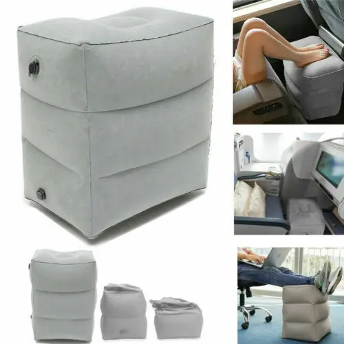 Inflatable Travel Footrest Leg Foot Rest Air Plane Pillow Pad Kids Bed PortMKND 