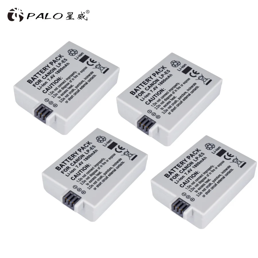 1 4 шт. LP E5 LPE5 7 V 1800mah литий ионный аккумулятор для камеры Canon Eos 450D 500D 1000D kiss X3 F Rebel