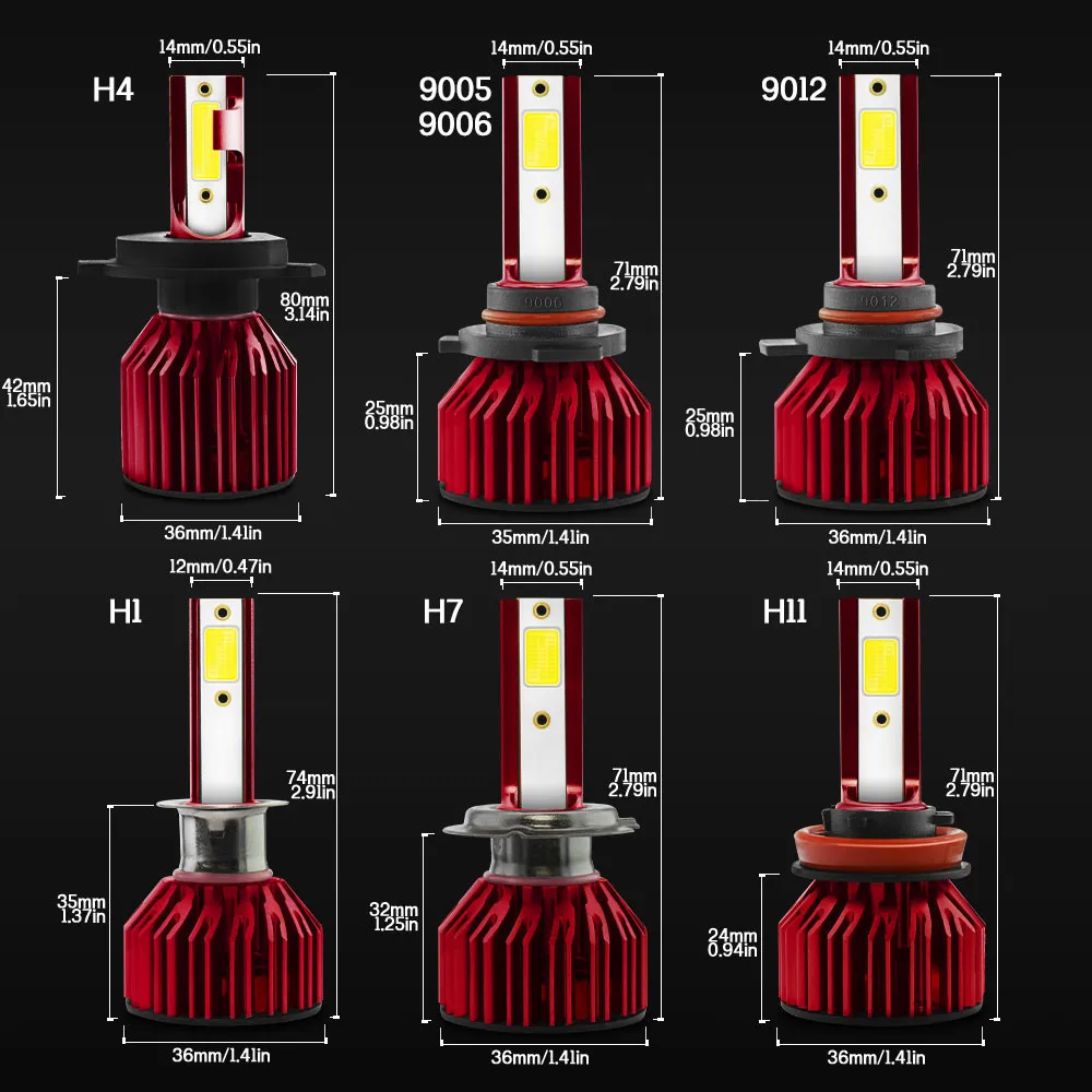 2 шт. H7 H1 H8 H9 H11 9005 9006 9012 Автомобильный светодиодный задний фонарь COB лампы авто-Стайлинг 6000K 20000LM 110 Вт Авто 2 светодиодный s светодиодные фары головной лампы