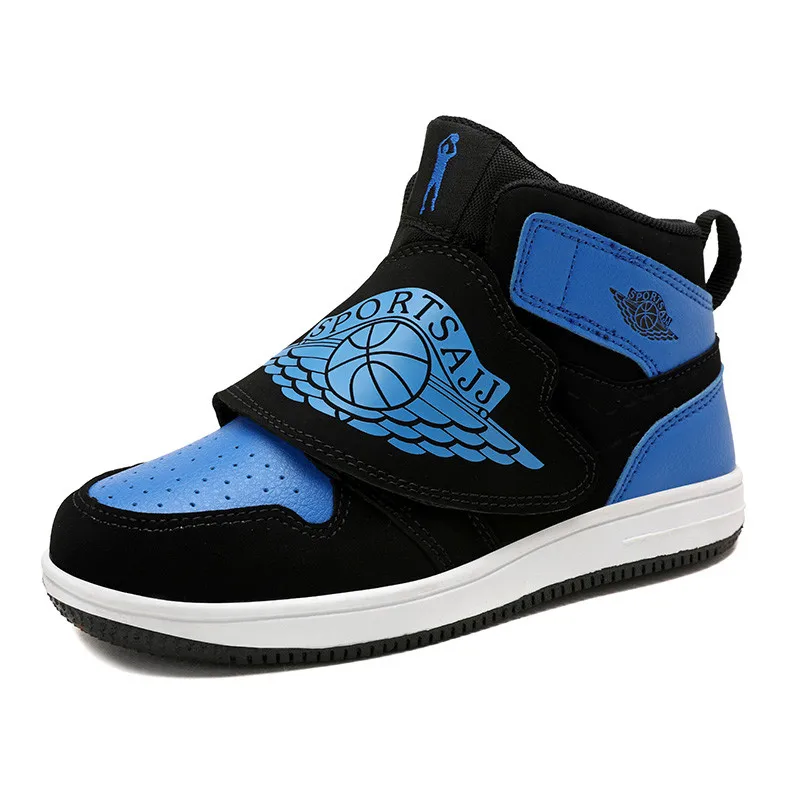 PINSEN/ кроссовки для мальчиков; детская Баскетбольная обувь для мальчиков; нескользящая повседневная спортивная обувь для мальчиков; сезон осень-зима - Цвет: Синий