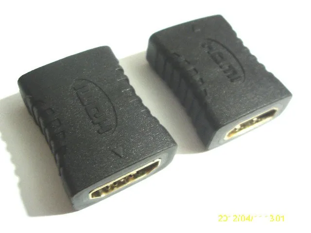 100 шт. позолоченный Премиум Золотой HDMI Женский к женскому в-линии соединитель