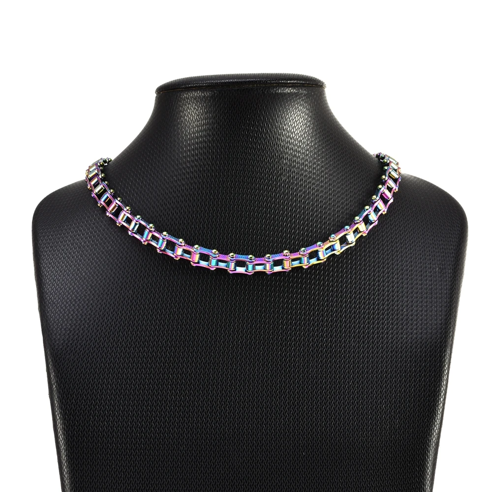 SDA New Fashion Motorcycles Chain  Necklace 7mm*45cm Long Biker Chain Stainless steel cuban Chain Man Woman Neckalce