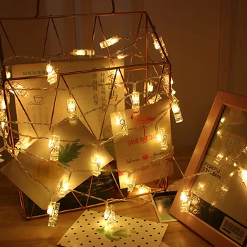 

LED String Lights Photo Clip Fairy Lights Outdoor Battery Operated Garland Christmas Decoration Party Wedding Xmas Decor