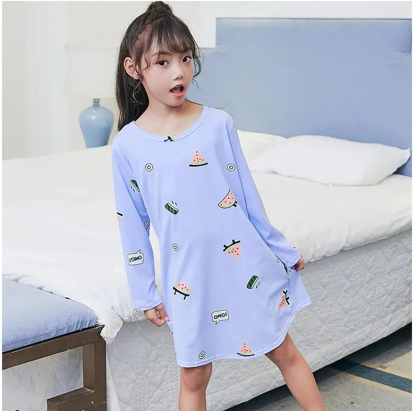 Детская ночная рубашка принцессы с длинными рукавами; Осенняя ночная рубашка для девочек; Пижама для подростков; От 2 до 12 лет одежда для сна; Пижама для малышей - Цвет: model 28