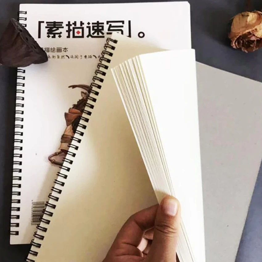 Cuaderno De Bocetos A5 De 160 G/m² Con Espiral, 120 Páginas (60 Hojas