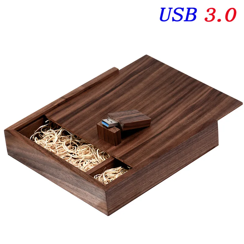 Walnut SHANDIAN USB 3,0 деревянная гитара usb+ коробка USB флеш-накопитель карта памяти 4 ГБ 32 ГБ 64 Гб фотография свадебный подарок 170*170*35 мм - Цвет: Walnut