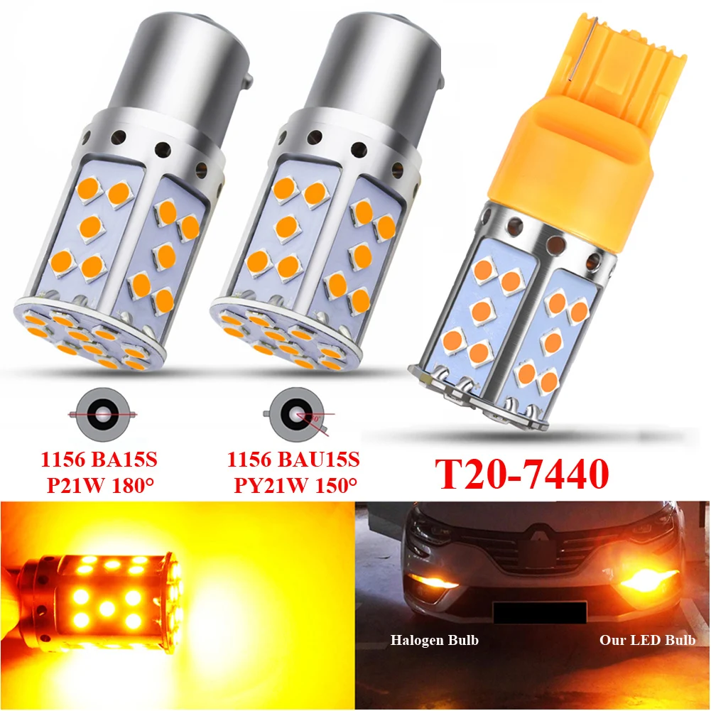 1 шт. автомобильный указатель поворота для янтаря P21W LED 1156 BA15S PY21W BAU15S 3030 35SMD лампа