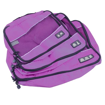 

3pcs Waterproof Organizer Storage Pouch Cubes Mesh Clothing Luggage Packing Easy Take Ventilation Travel Bag Set Portable