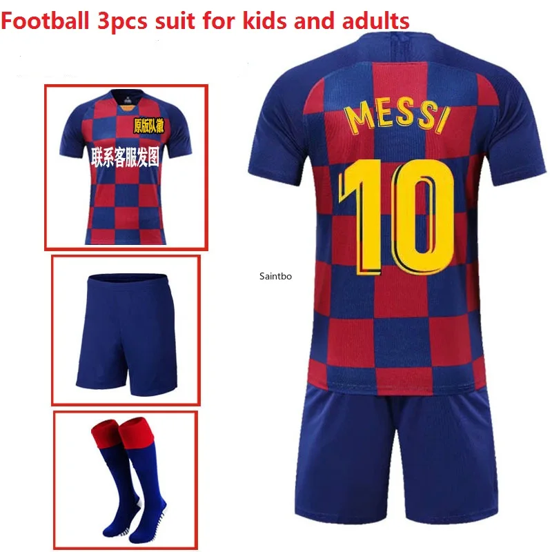 

Barcelona Jersey Home Children's Football Suit for Men and Women Adult Training Suit Soccer Uniforms Football Jerseys with Socks