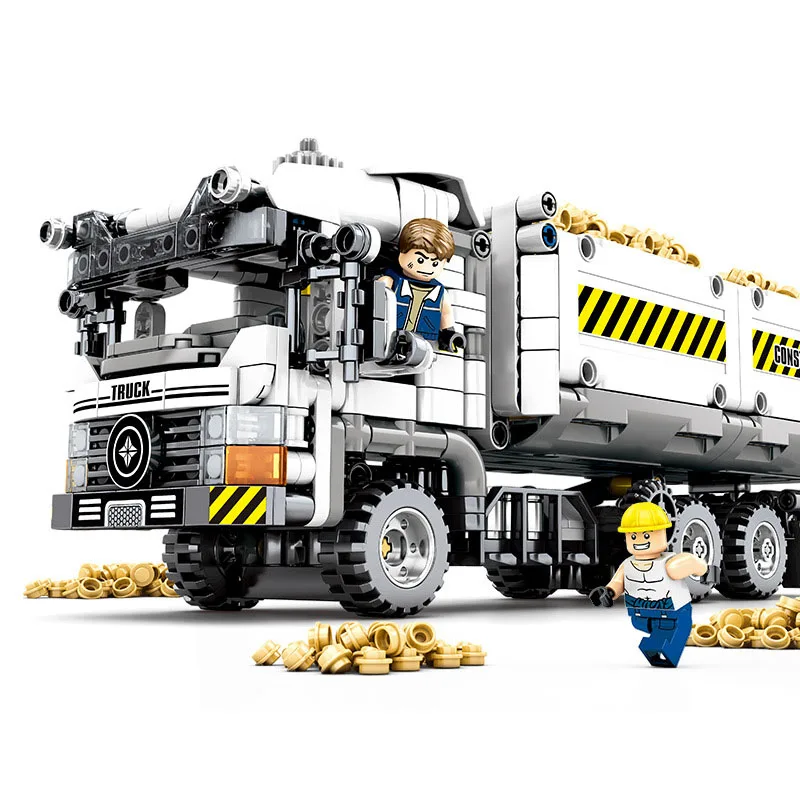 

New Technology Engineering Dump Truck Model Kit DIY Enlighten Building Blocks Toys For Children 2020 Bricks Gifts