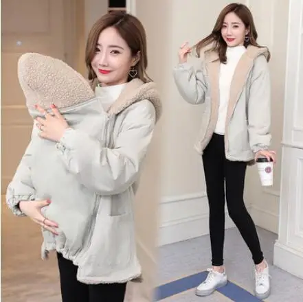 Куртка под слинг; куртка для беременных женщин; Верхняя одежда; куртка для беременных; одежда для малышей; зимняя ветровка для беременных; Abrigos - Цвет: light Grey