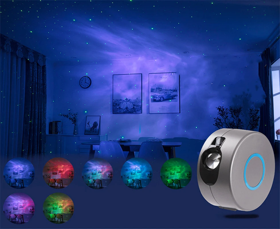 Led Colorful Night Light Novelty Gift Star Galaxy Projector Living Room Bedroom Decor Plug In Remote
