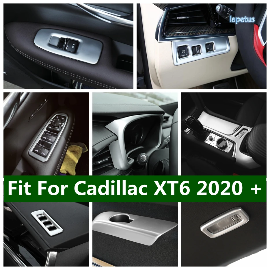 

Gear Shift Panel / Central Console Storage Box / Roof Reading Lights Cover Trim Matte For Cadillac XT6 2020 - 2022 Interior Part