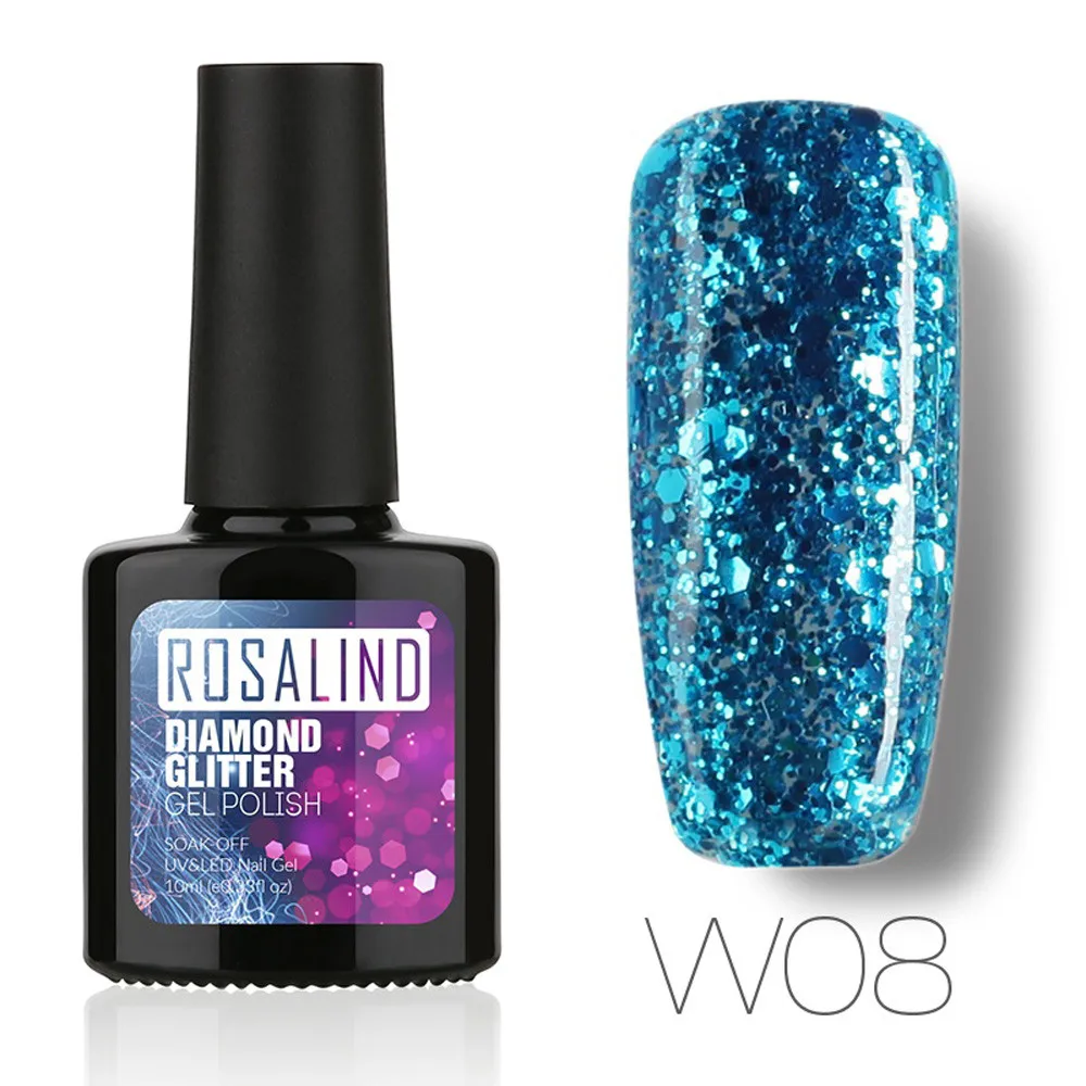 H ROSALIND10ML бриллианты гель лак для ногтей Гель-лак УФ светодиодный голографический лак для ногтей лак для стемпинга - Цвет: H