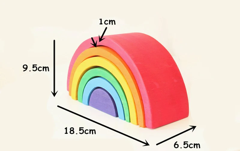 Детские игрушки 12 шт. 6 шт. радужные блоки деревянные игрушки для детей большие творческие радужные строительные блоки Монтессори обучающая игрушка