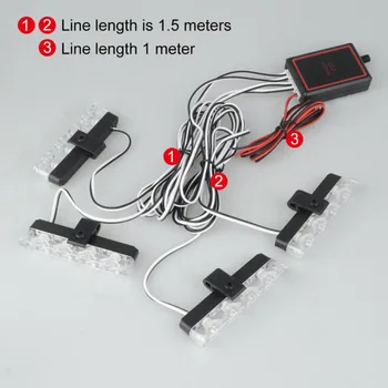 

Dash 4-LED Flash Light Emergency Warning 12V Car Red&Blue 1.6A Replacement