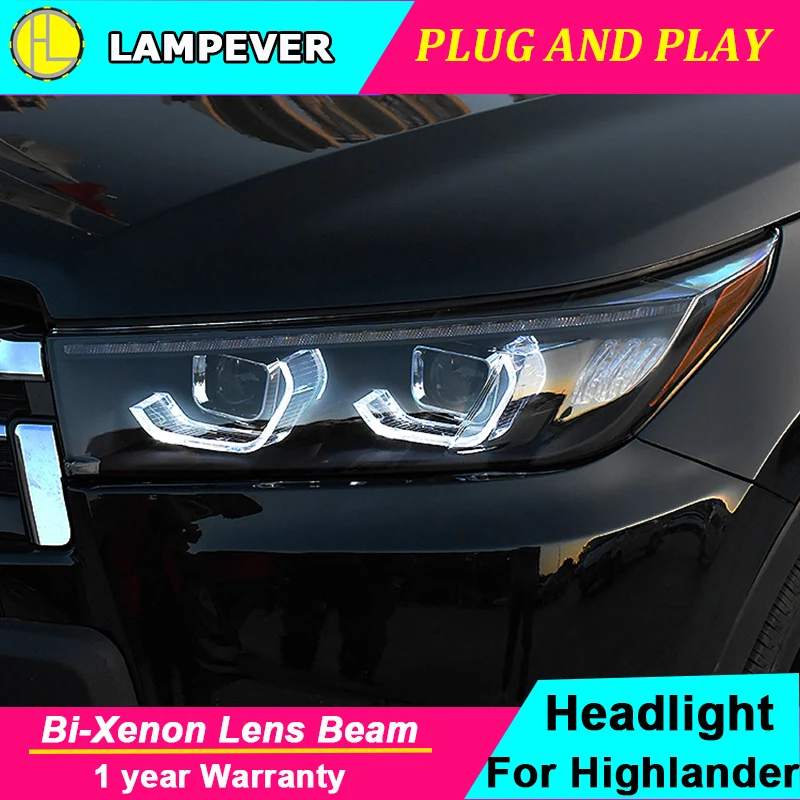 Автомобильный Стайлинг для фары Toyota highlander Kluger/highlander все светодиодный задний фонарь светодиодный DRL динамический сигнал поворота