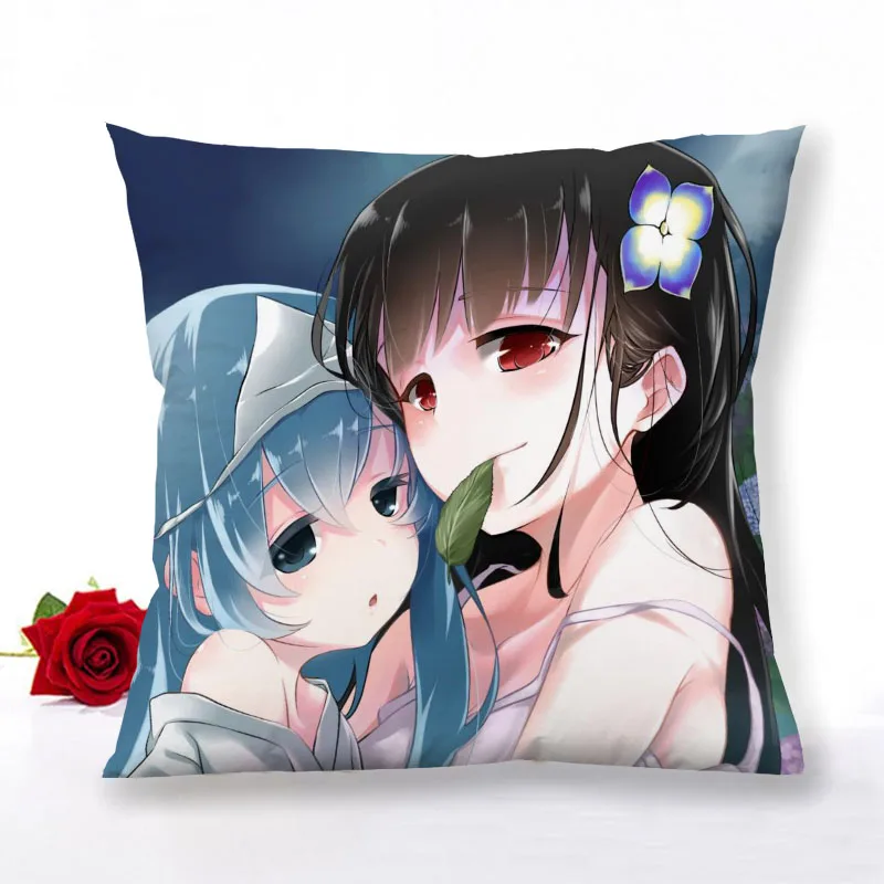 

New Sankarea Anime Girl Pillowcase Wedding Decoration Pillow Cover Satin Fabric Square Zipper Pillowcase Smooth Not Fade1.15