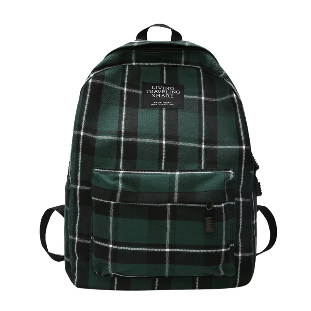 

OCARDIAN Backpack Women New Bag Female Student College Wind Bag Mochila Plaid Canvas Backpack Travel Bag