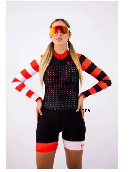 Kafitt long sleeve triathlon jumpsuit women clothes pro team cycling skinsuit bicycle bodysuits custom uniforme ciclismo - Цвет: as picture
