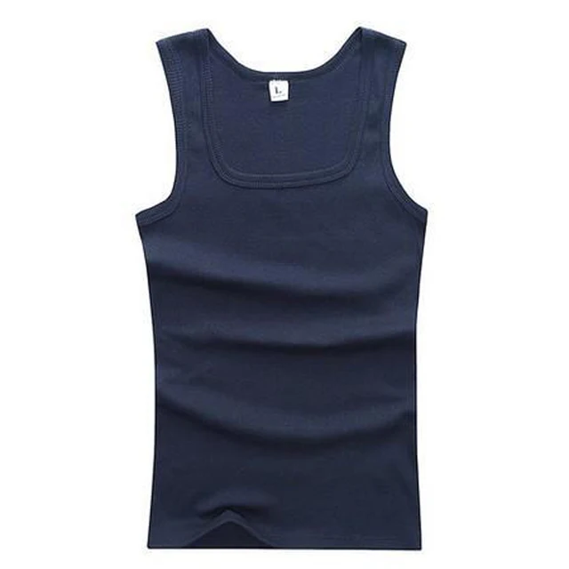 Men Sports Tank Tops Casual Tank Tops Summer Bodybuilding Sleeveless Vest Gym Fitness Slim Casual Undershirt simple Tank Top Navy Blue