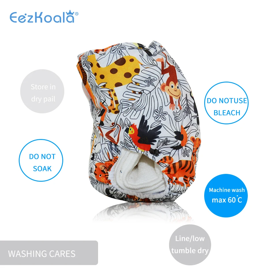 EezKoala Big Size XL Eco-Friendly  Cloth Diaper Washable Christmas Adjustable  Reusable  Cloth Diapers Cover Fit 2-5 Years Baby