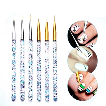 

50 sets 7/9/11/15mm Nail Art Liner Brush Painting Flower Drawing French Lines Grid Stripe Acrylic UV Gel Pen DIY Manicure Tools