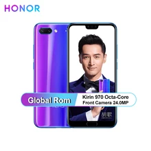 Huawei Honor 10 Мобильный телефон 5,84 дюймов 19:9 полноэкранный процессор Kirin 970 AI 3 камеры Face ID NFC Android 8,1