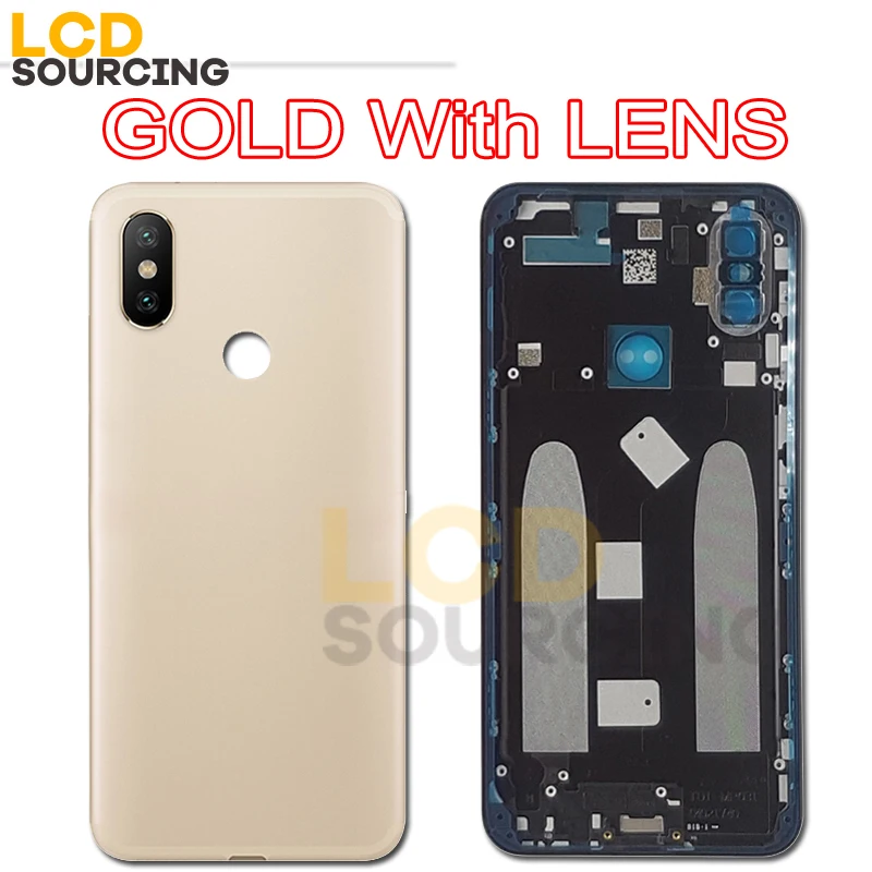 5,9" Оригинальная крышка батареи для XIAOMI A2 Задняя стеклянная крышка корпуса батареи Замена+ объектив камеры для XIAOMI 6X задняя крышка чехол