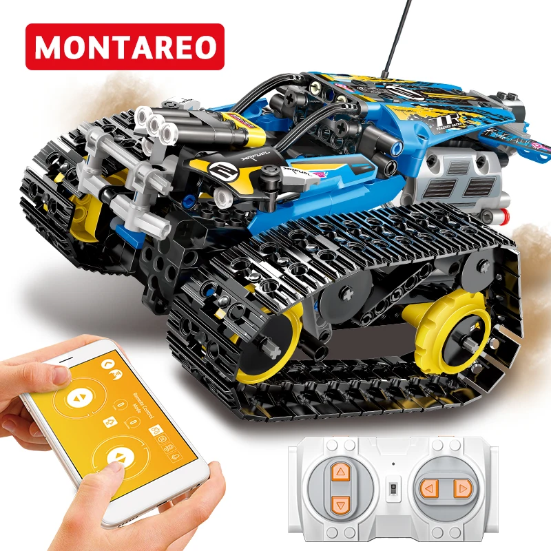 

Compatible Legoing RC APP Tracked Racer Car Set Kids Toys Technic Building Blocks Bricks Car Models Brinquedos kids toys gift