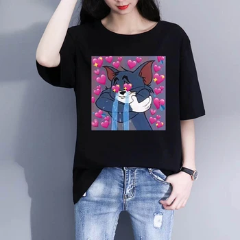 

Heart Meme Printed Tshirt Women 90S Harajuku \Tee Top Hipster Tumblr Female T Shirt Women Clothes Camisas Mujer