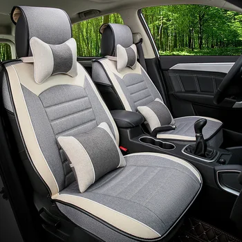 

Linen Car Seat Cover universal for auto Toyota Corolla Camry Rav4 Auris Prius Yalis Avensis 2014 sticker accessories car-styling