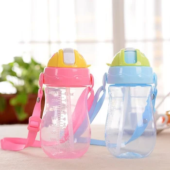 

350ML Pink Blue Color Baby Bottles Safety Kids Feeding Drinking Training Cup Infant Newborn Straw Juice Water Learning Bottles