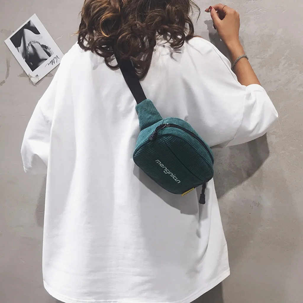 Женская Мини Вельветовая поясная сумка, женская дизайнерская Брезентовая поясная сумка, модная коричневая сумка для денег, телефона, груди, банана, женская сумка на пояс, сумки