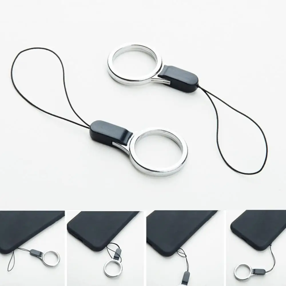 2Pcs/lot Removable rope small finger ring mobile phone shell anti-lost short lanyard hook | Мобильные телефоны и