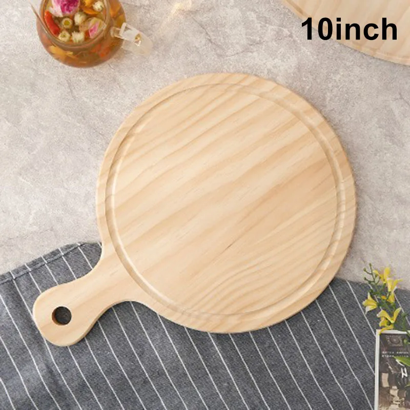 10 inch 1 шт. деревянный поднос для пиццы, сыра, поднос, доска для резки, Круглый XOA - Цвет: 10 inch