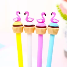 

24pcs/Set Korean Kawaii Flamingo Pens Cute Gel Pen Funny School Blue Ink Rollerball Ballpoint Stationery Goods Kawai Stationary