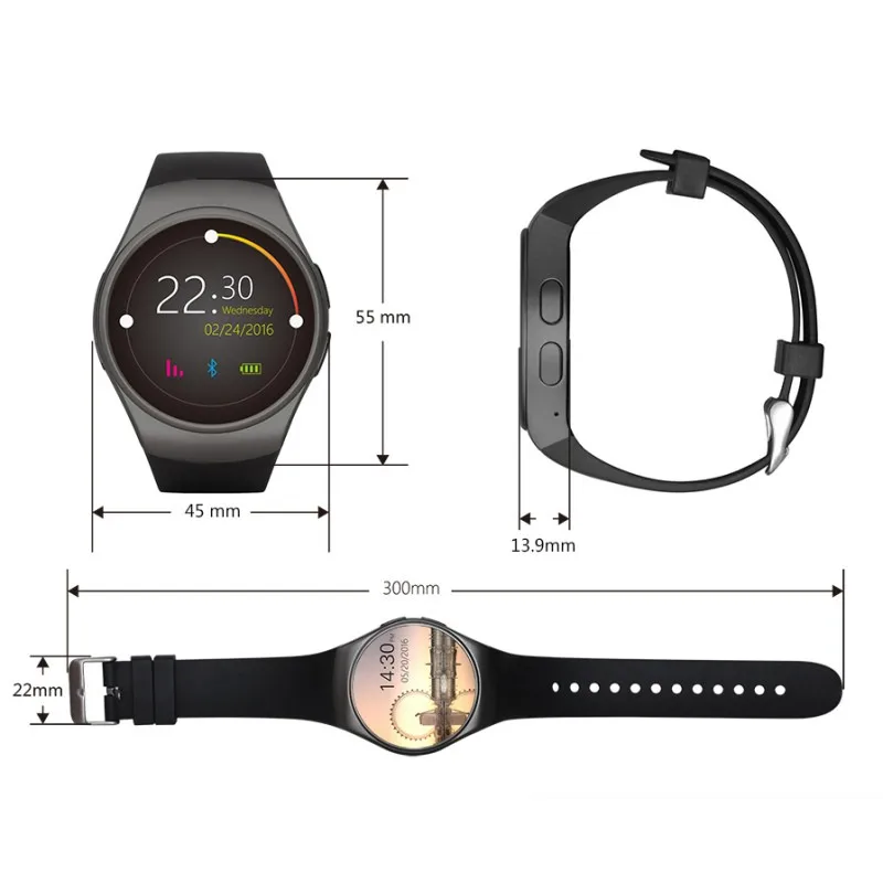 New Stylish Bluetooth Smart Watch Heart Rate Compatible IOS and Android Support SIM TF Card Full Screen Smartwatch