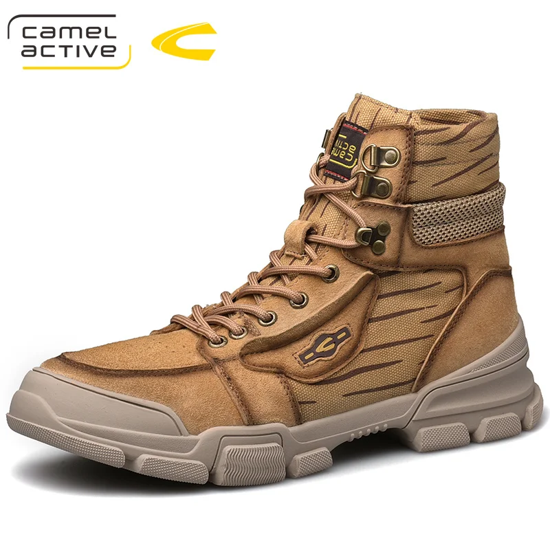 Camel Active, новинка, спортивная обувь для активного отдыха, с высоким верхом, из натуральной кожи, для пешего туризма, мужская обувь, противоскользящие, дышащие, для альпинизма, треккинговые ботинки - Цвет: Коричневый