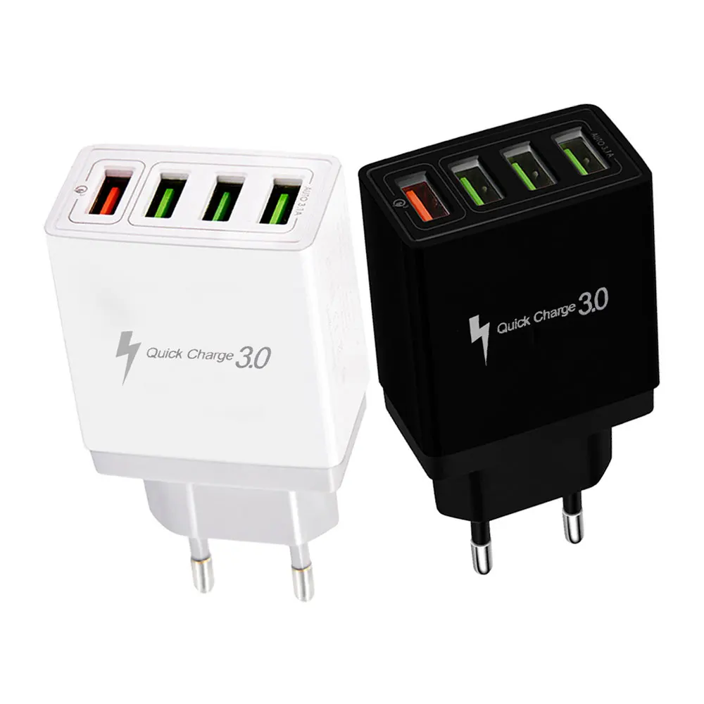 2.4A 4 порта быстрое USB зарядное устройство настенный мобильный телефон зарядное устройство адаптер для iPhone X MAX 7 8 QC3.0 Быстрая зарядка для samsung Xiaomi
