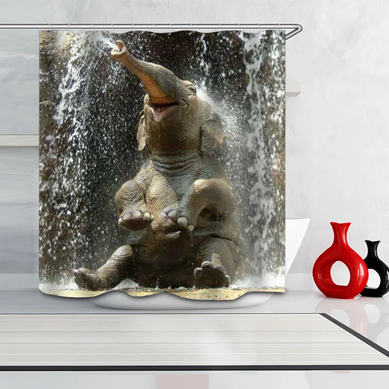 Новая занавеска для душа s слон серия занавеска для душа s полиэстер водонепроницаемый ванная комната занавеска для душа занавес комнаты перегородка
