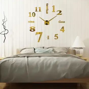 

Household DIY Creative 3D Wall Clock Acrylic Decorative Kitchen Wall Clocks Living Room Dining Room Home Decor Wallclock