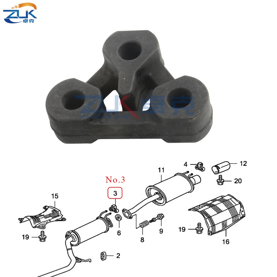 ZUK Прокладка выхлопной трубы резиновым подшибником производство продукции уже существующих марок: 18215-SNA-A01 18215-SNA-A11 18215-SNA-A31 для HONDA CIVIC FA1 FD1 FD2 2006-2011 - Цвет: No.3