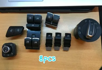 

Lock / Unlock Tailgate & Fuel Flap Window Headlight Mirror Switch for VW Passat B6 3c 2006-2011 35D959903 3C0962125B 5ND941431B