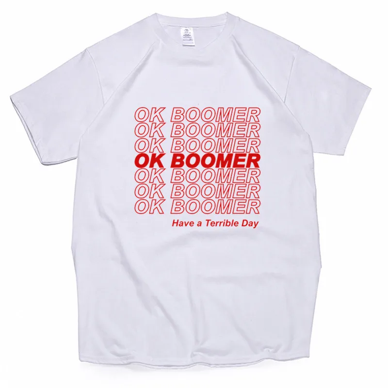 Футболка OK Boomer, новая вещь, новые идеи, цитата, забавная футболка, хлопок, европейский размер, повседневная, круглый вырез