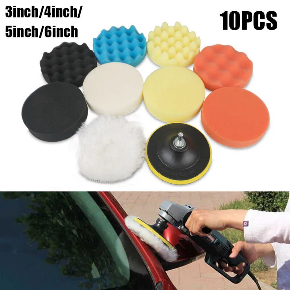Novo e de Alta Novo Polisher Carro 3 - 4 5 6 Polegada Esponja Polimento Enceramento Almofadas Kit Composto Qualidade 2020 10 Pçs 3 almofadas kit composto novo e de alta qualidade