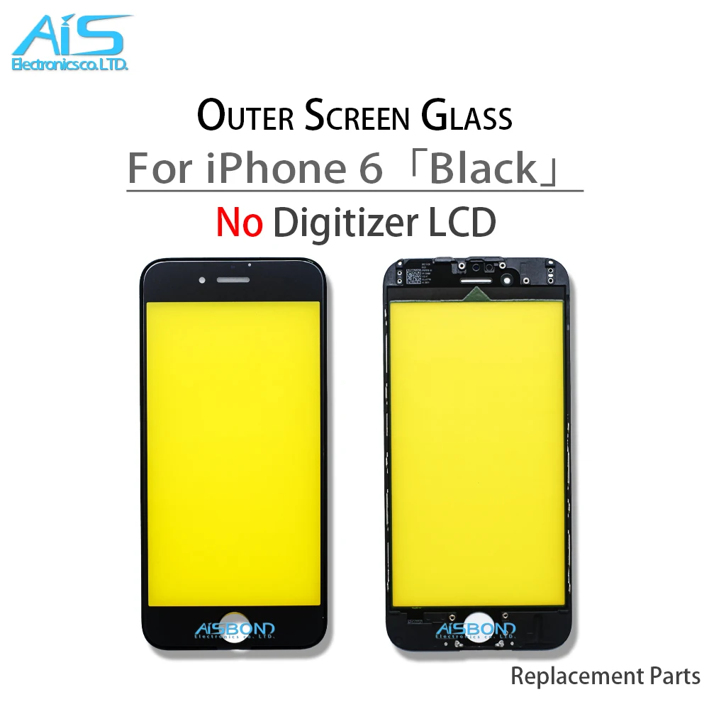 2Pcs/Lot Cold Press Front Outer Screen Glass Lens For iPhone 6 6G 6S Plus 6Plus 6SPlus 6SP 6P Glass Frame With Bezel