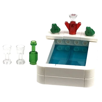 

Locking Bathtub City Series DIY Toys Gifts MOC Blocks Locking Bricks Creator Birthday Kids Figures Educational Toy Lockings Kits