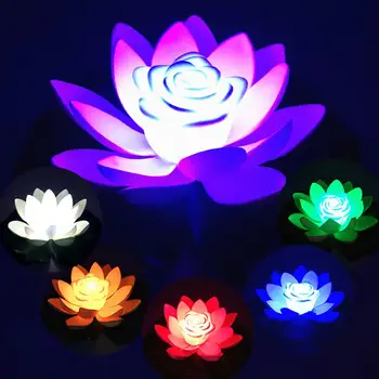 

18/28cm Artifical Floating Lotus Solar Powered Night Light LED Energy Saving Lotus Lamp Garden Pool Pond Fountain Decoration